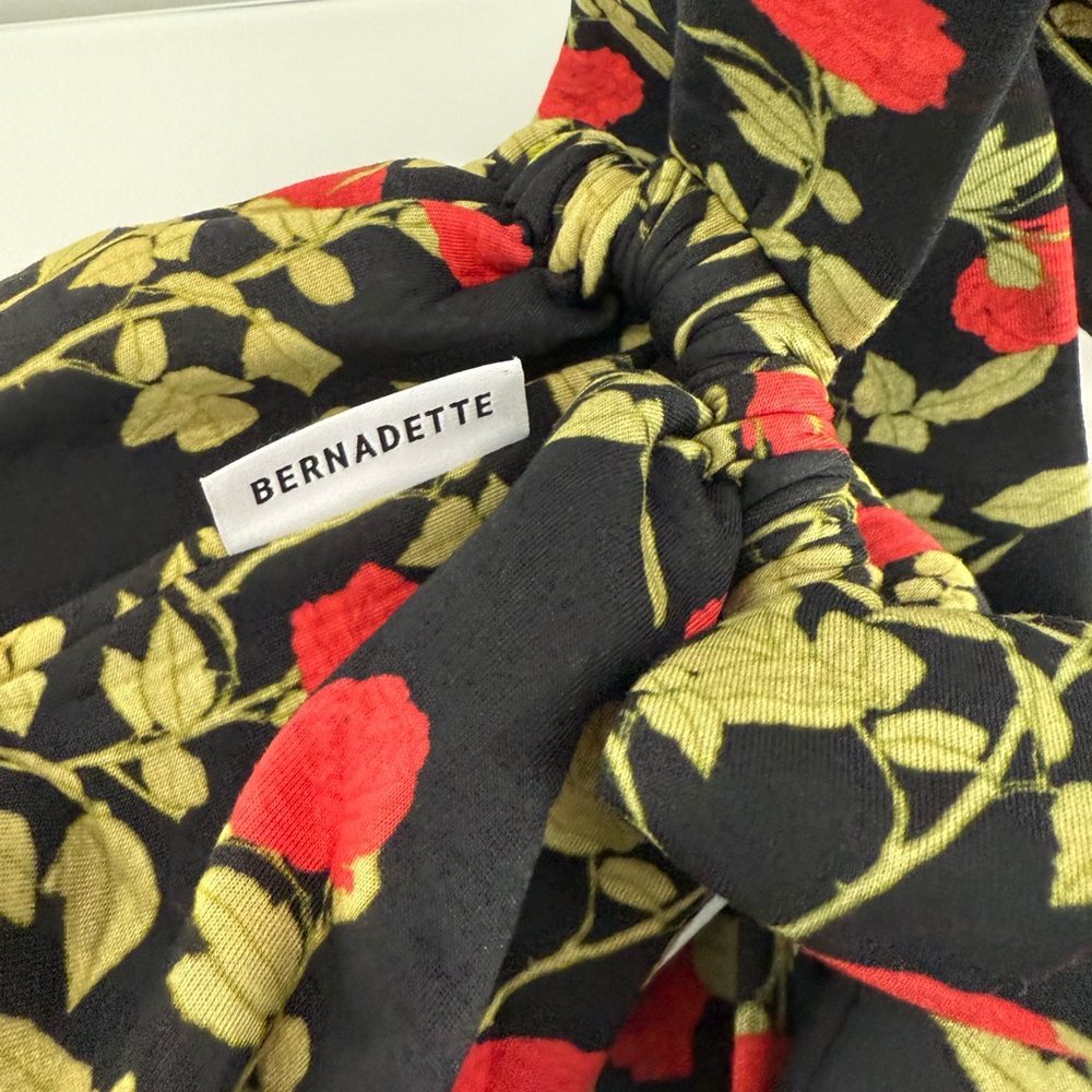 Bernadette Black and Red Floral Knot Bag